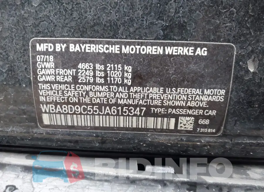 WBA8D9C55JA615347 Photo# 9