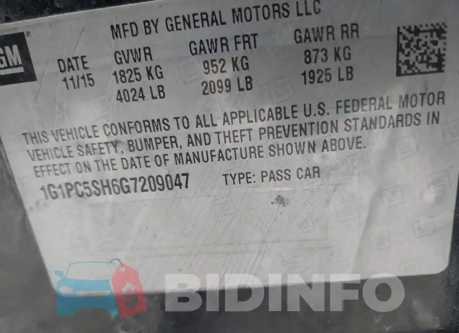 1G1PC5SH6G7209047 Photo# 9