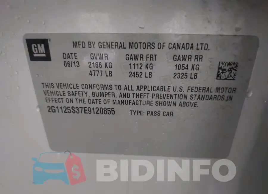 2G1125S37E9120855 Photo# 9