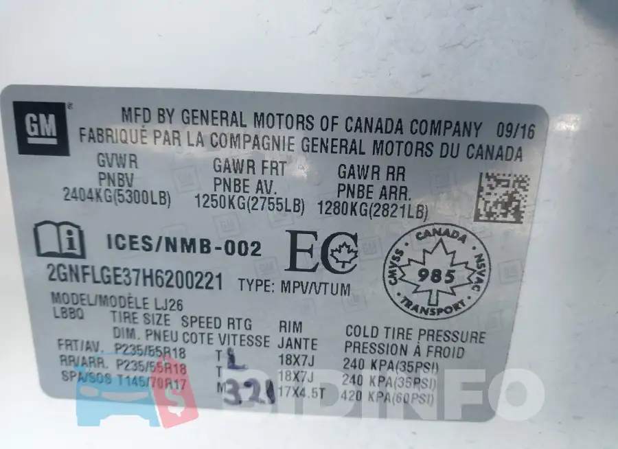 2GNFLGE37H6200221 Photo# 9