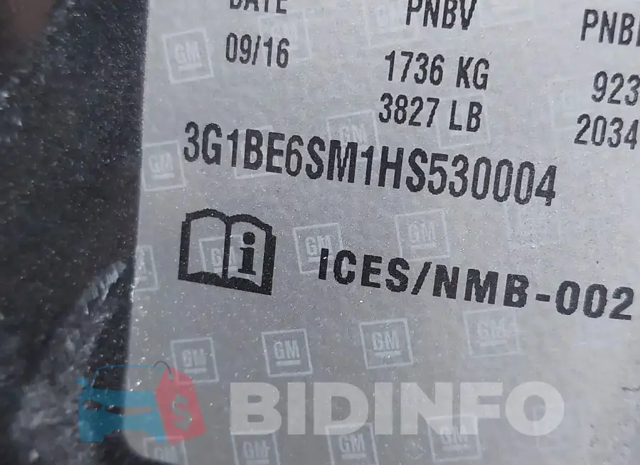 3G1BE6SM1HS530004 Photo# 9
