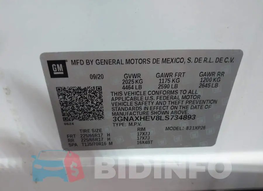 3GNAXHEV8LS734893 Photo# 9