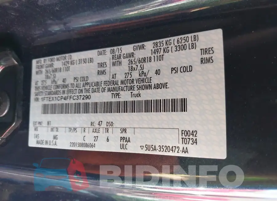1FTEX1CP4FFC37290 Photo# 9