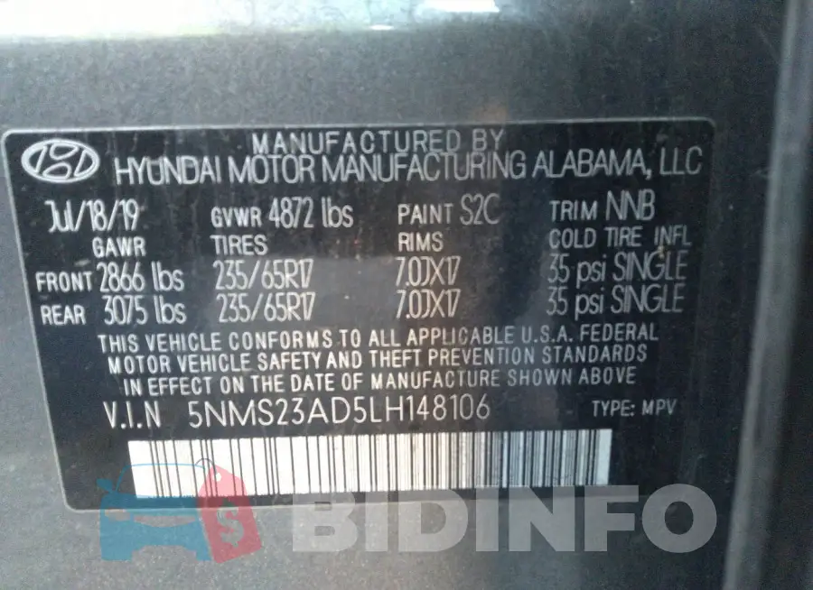 5NMS23AD5LH148106 Photo# 9