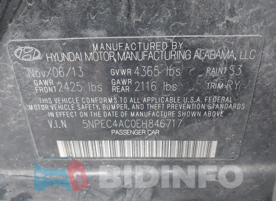 5NPEC4AC0EH846717 Photo# 9