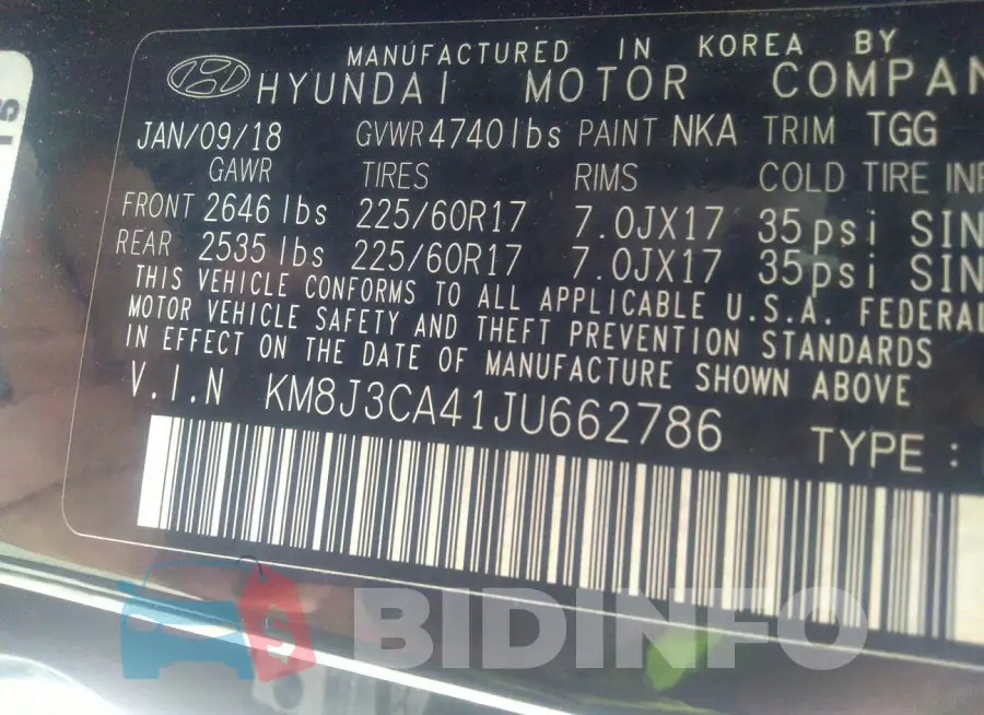 KM8J3CA41JU662786 Photo# 9