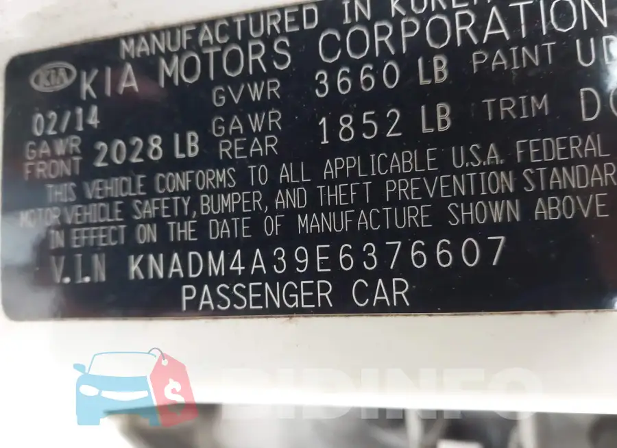 KNADM4A39E6376607 Photo# 9