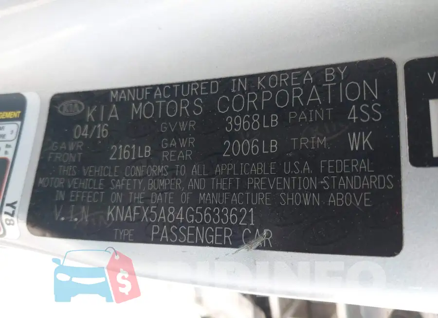 KNAFX5A84G5633621 Photo# 9