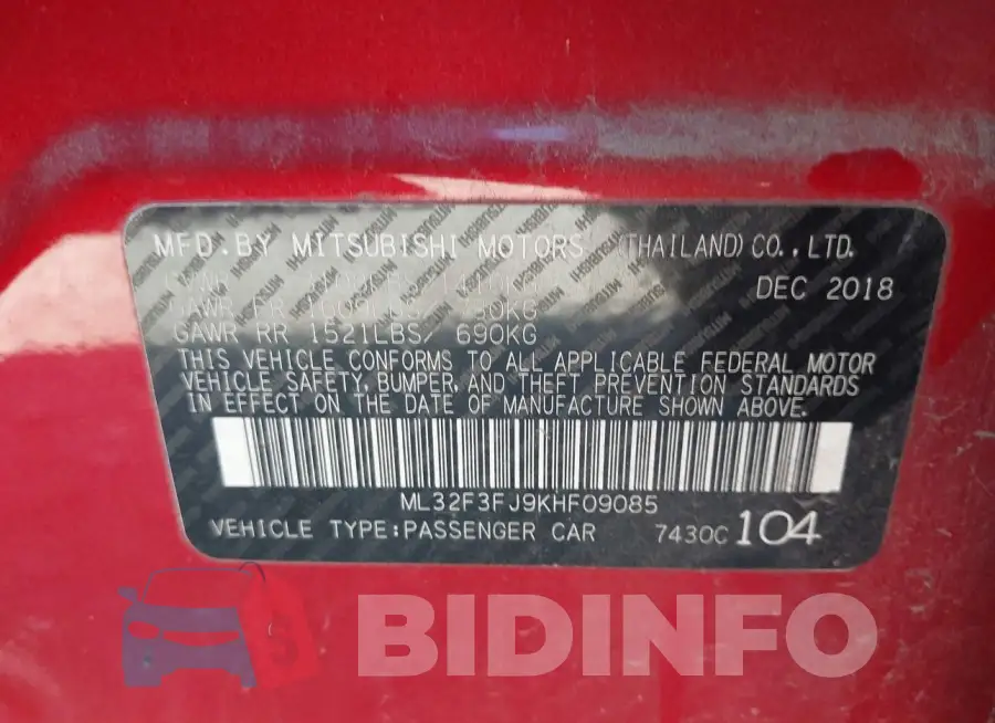ML32F3FJ9KHF09085 Photo# 9