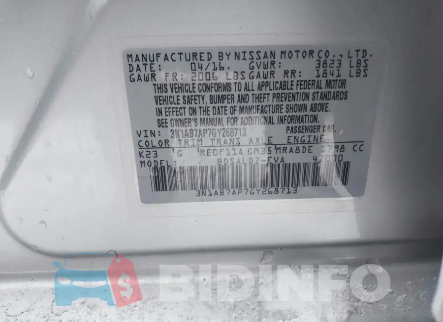 3N1AB7AP7GY268713 Photo# 9
