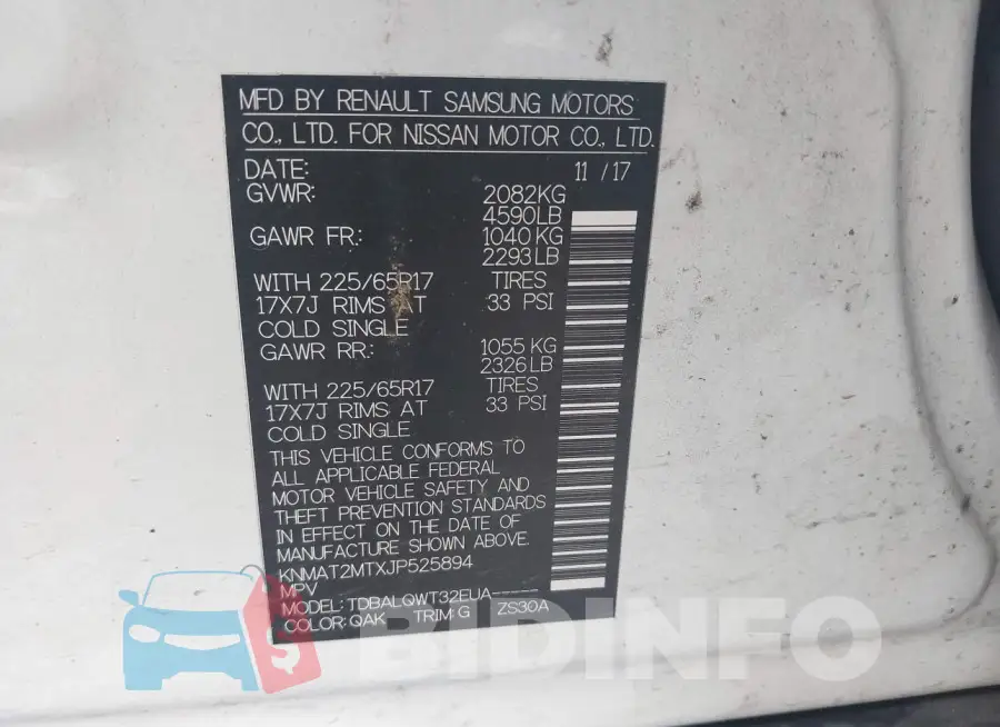 KNMAT2MTXJP525894 Photo# 9