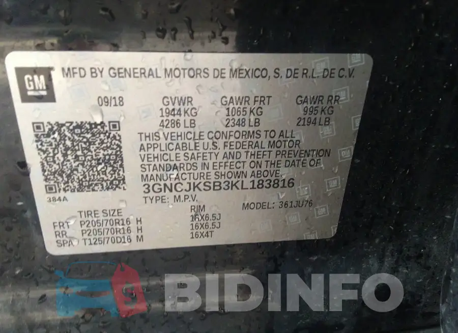 3GNCJKSB3KL183816 Photo# 9