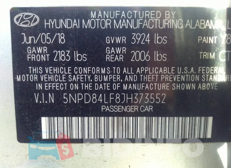 5NPD84LF8JH373552 Photo# 9