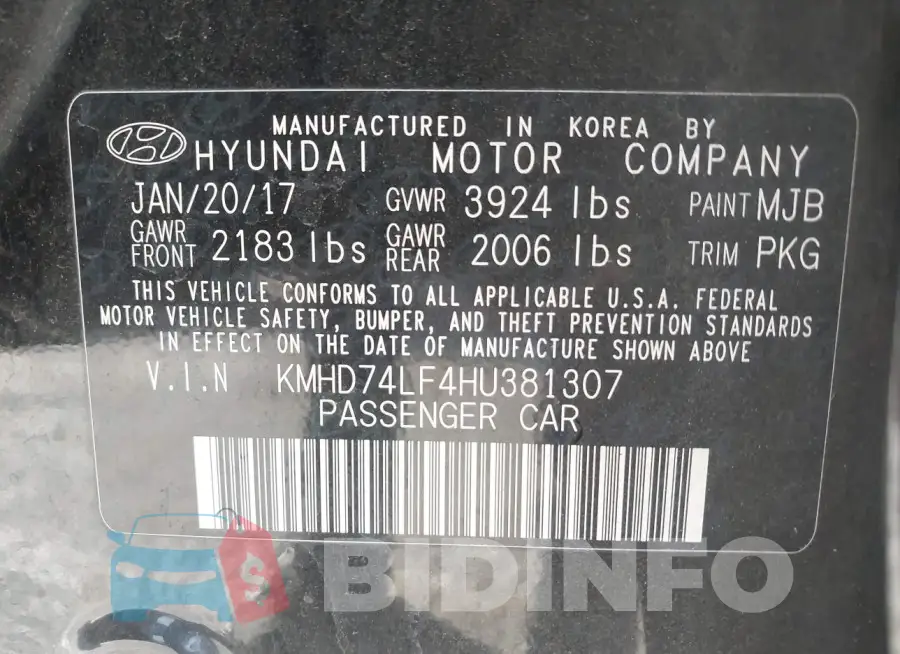 KMHD74LF4HU381307 Photo# 9
