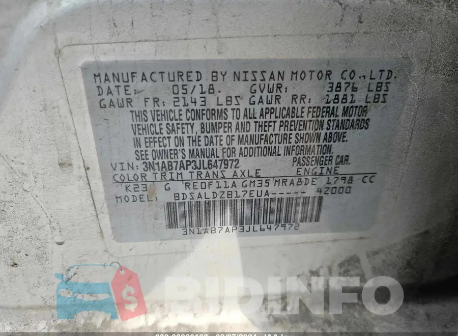 3N1AB7AP3JL647972 Photo# 9