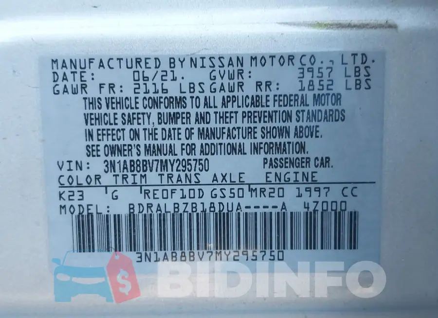 3N1AB8BV7MY295750 Photo# 9