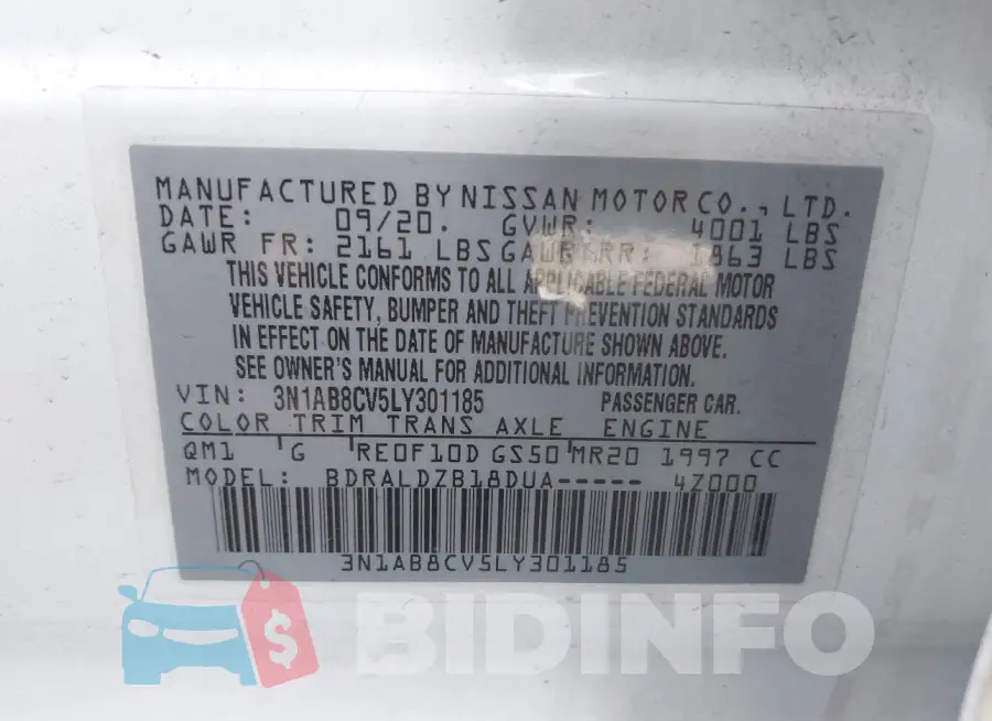 3N1AB8CV5LY301185 Photo# 9