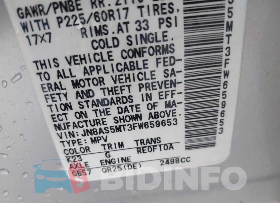 JN8AS5MT3FW659653 Photo# 9