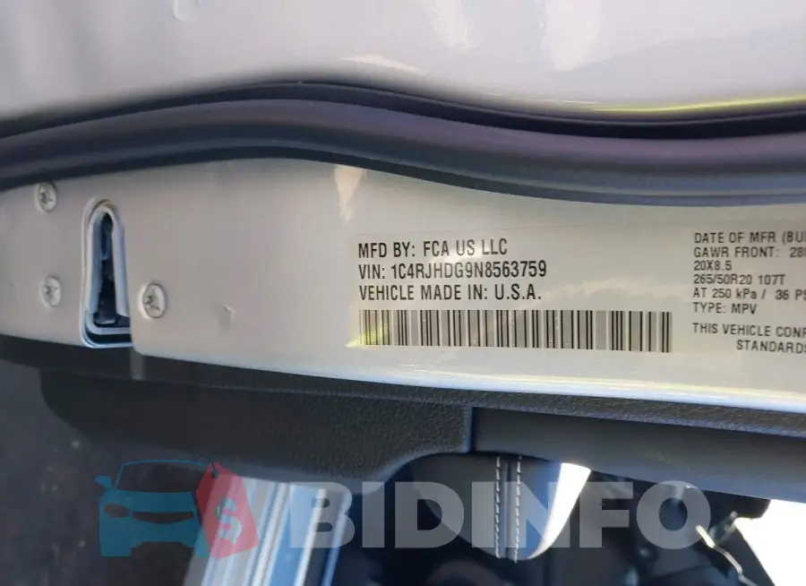 1C4RJHDG9N8563759 Photo# 9