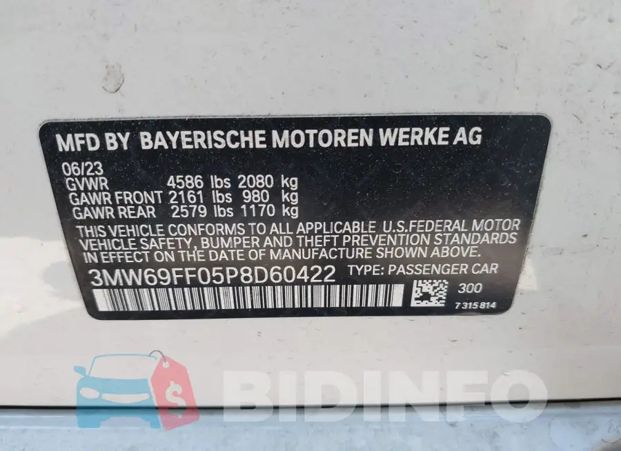 3MW69FF05P8D60422 Photo# 9