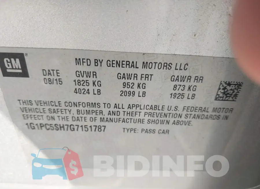 1G1PC5SH7G7151787 Photo# 9
