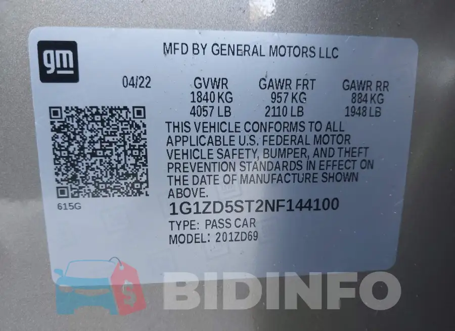 1G1ZD5ST2NF144100 Photo# 9