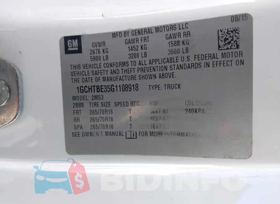 1GCHTBE35G1108918 Photo# 9