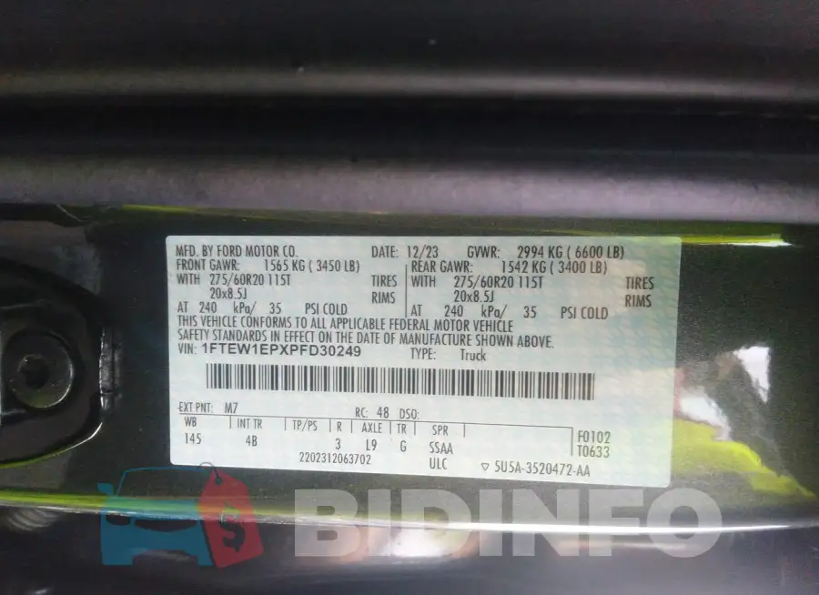 1FTEW1EPXPFD30249 Photo# 9