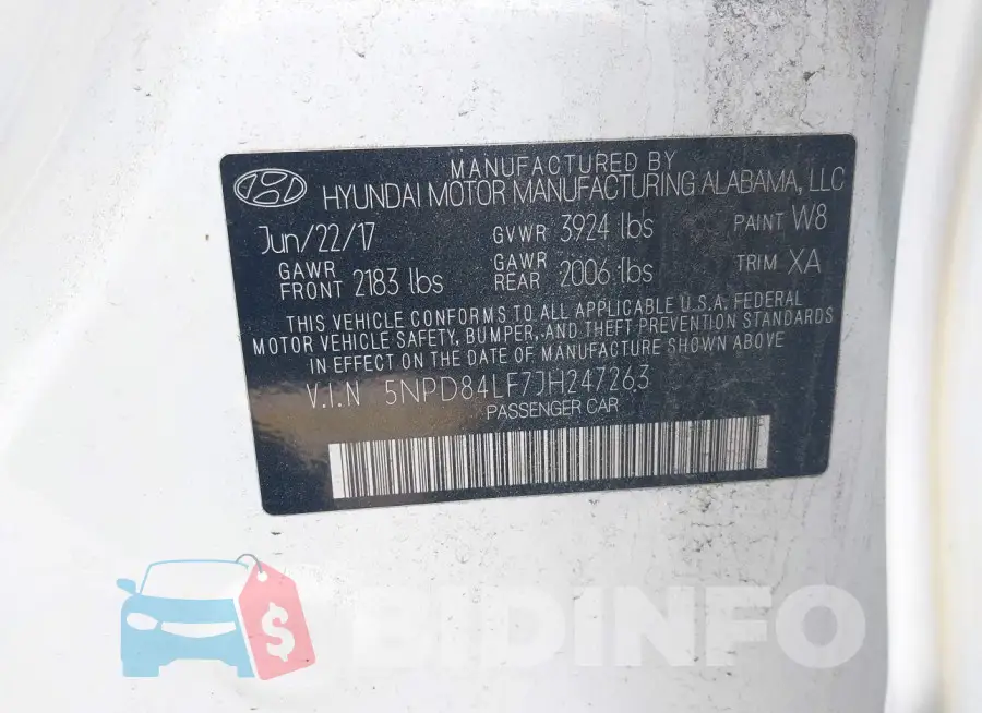 5NPD84LF7JH247263 Photo# 9