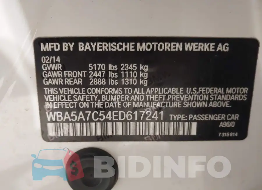 WBA5A7C54ED617241 Photo# 9