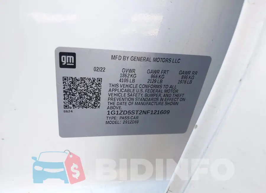 1G1ZD5ST2NF121609 Photo# 9