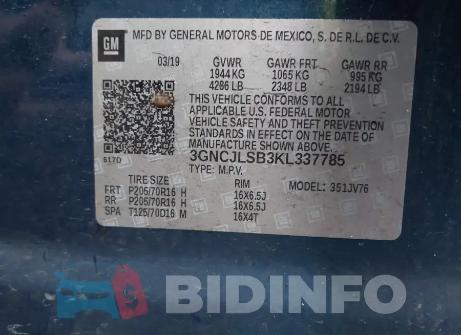 3GNCJLSB3KL337785 Photo# 9