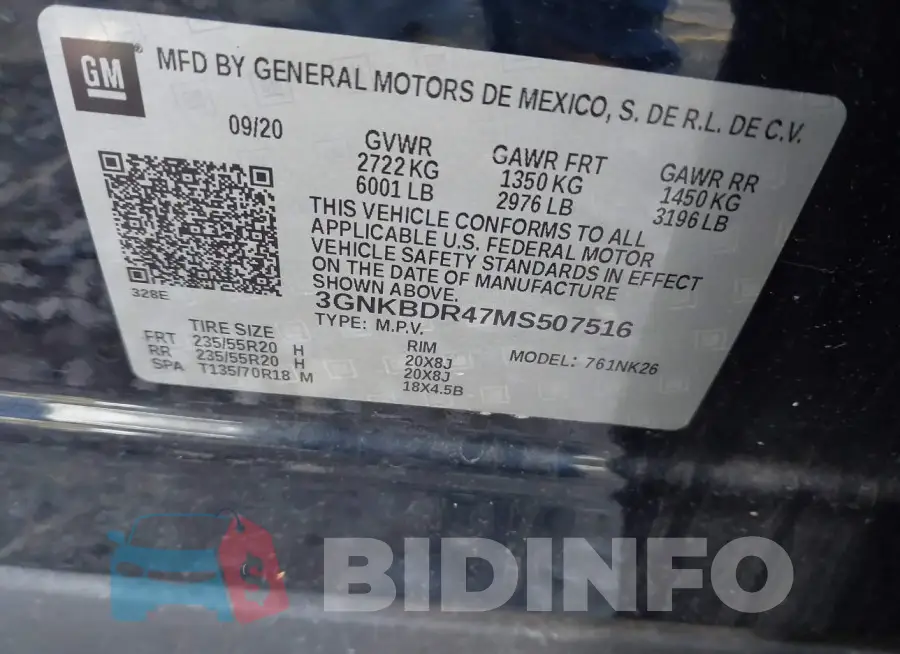 3GNKBDR47MS507516 Photo# 9