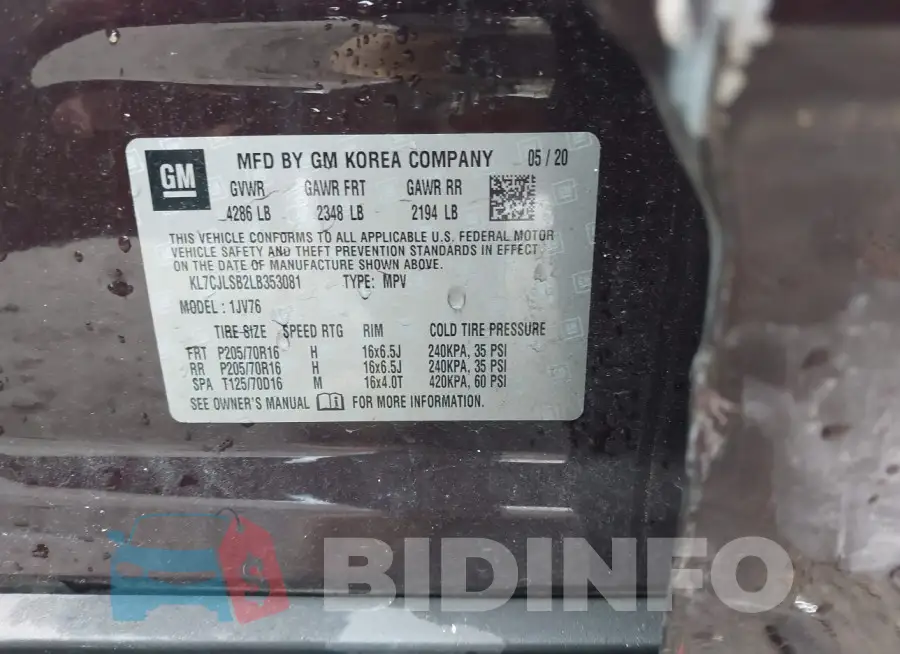 KL7CJLSB2LB353081 Photo# 9