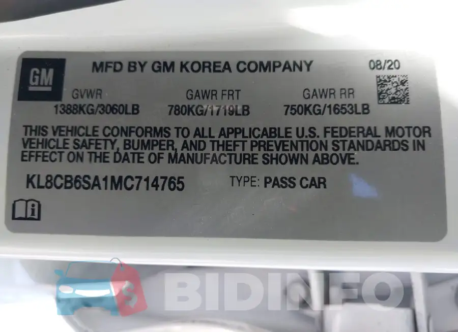 KL8CB6SA1MC714765 Photo# 9