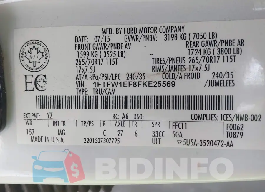 1FTFW1EF8FKE25569 Photo# 9