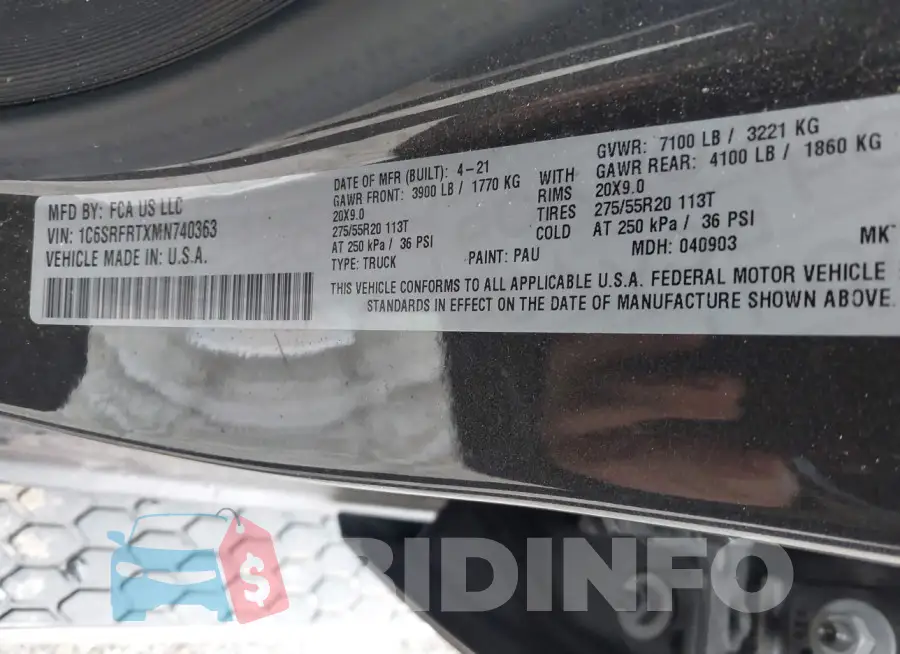 1C6SRFRTXMN740363 Photo# 9