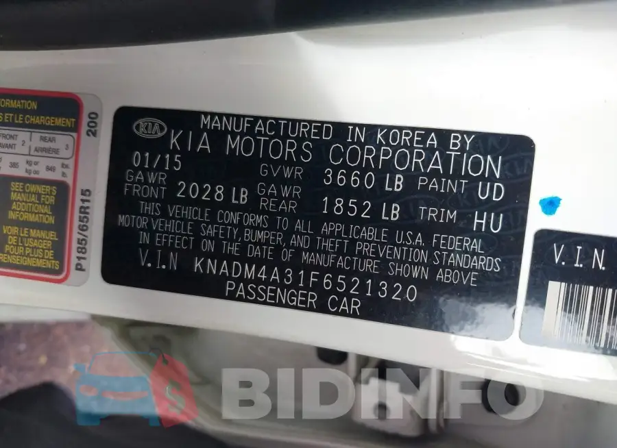 KNADM4A31F6521320 Photo# 9
