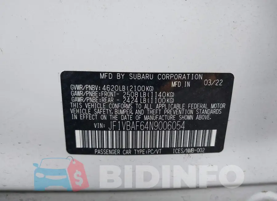 JF1VBAF64N9006054 Photo# 9