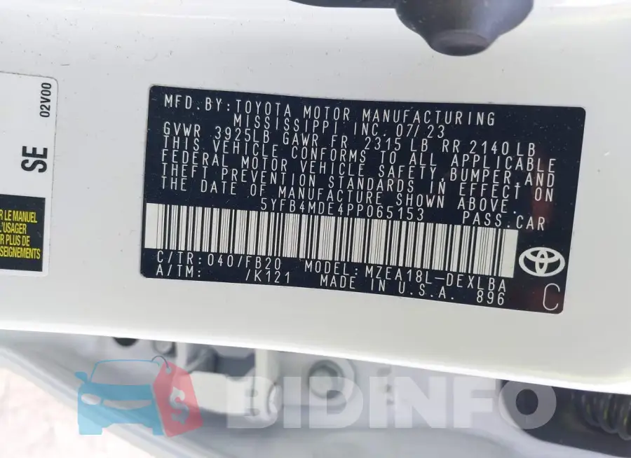 5YFB4MDE4PP065153 Photo# 9