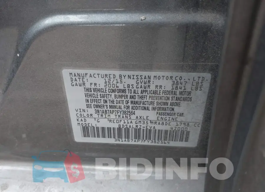 3N1AB7AP7FY382564 Photo# 9