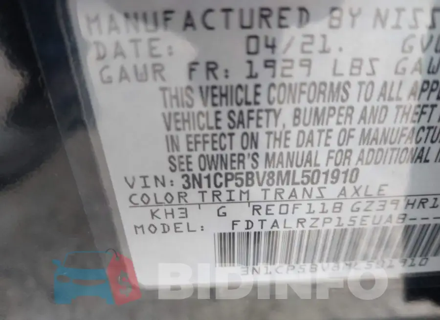 3N1CP5BV8ML501910 Photo# 9