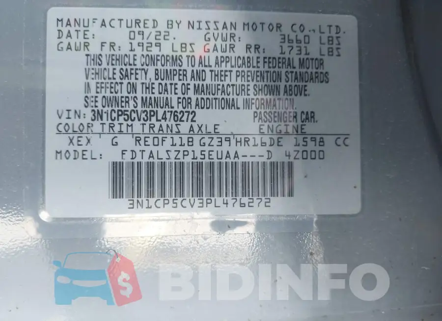 3N1CP5CV3PL476272 Photo# 9