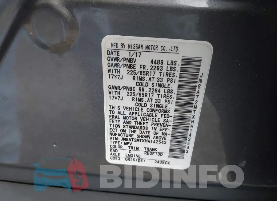 JN8AT2MTXHW142543 Photo# 9