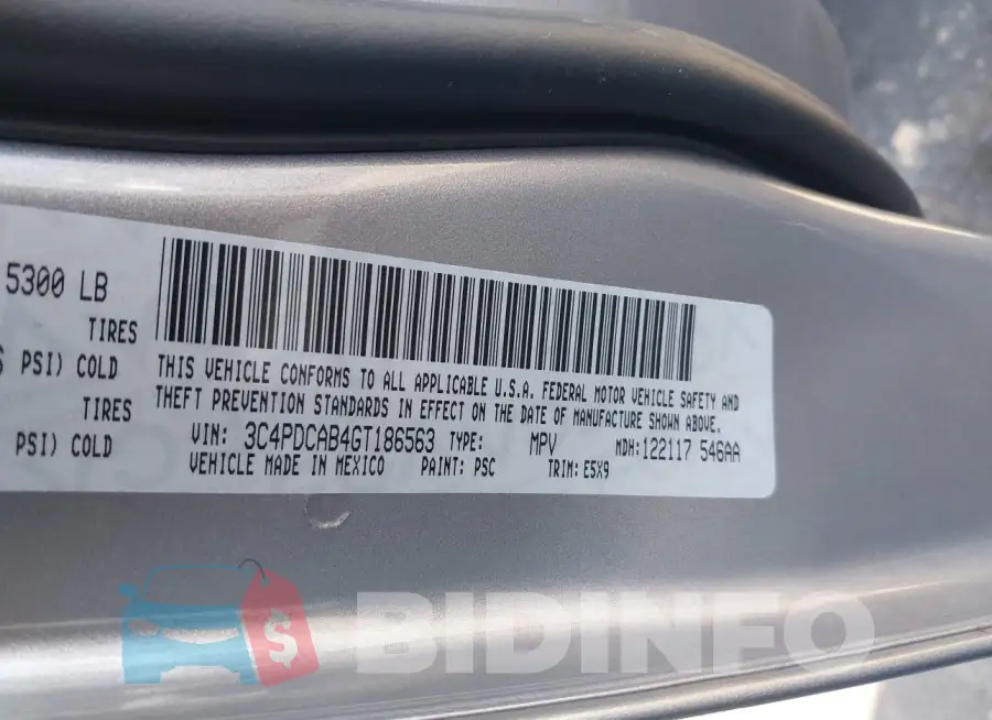 3C4PDCAB4GT186563 Photo# 9