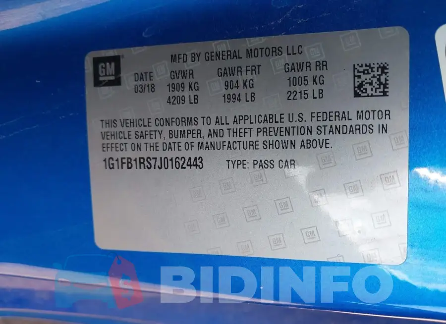 1G1FB1RS7J0162443 Photo# 9
