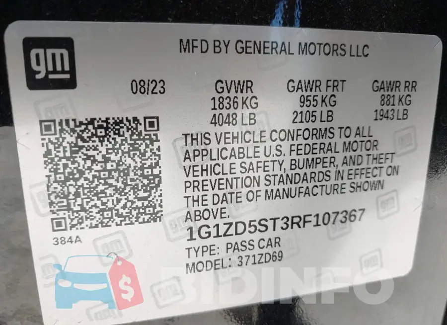 1G1ZD5ST3RF107367 Photo# 9