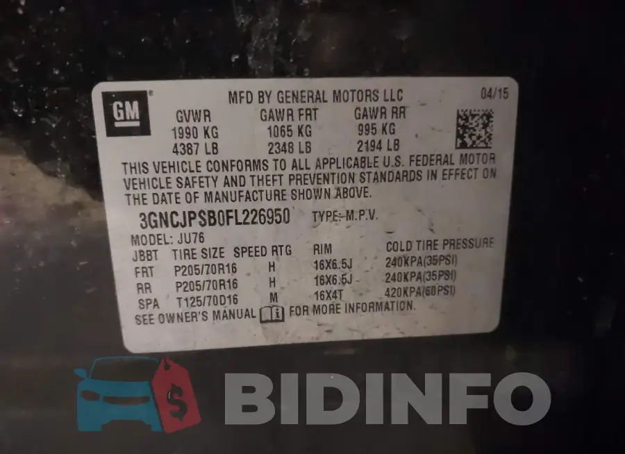 3GNCJPSB0FL226950 Photo# 9