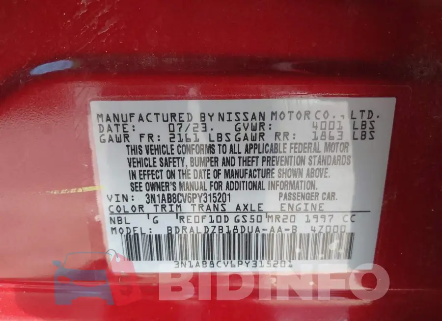 3N1AB8CV6PY315201 Photo# 9