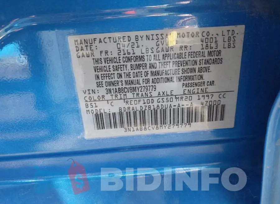 3N1AB8CV8MY279779 Photo# 9